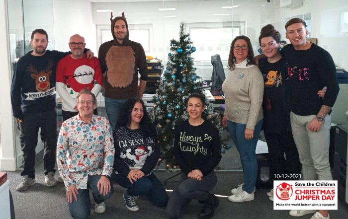 BetweenGlassBlinds were in the holiday spirit on Friday to support Save The Children's Christmas Jumper Day 2021